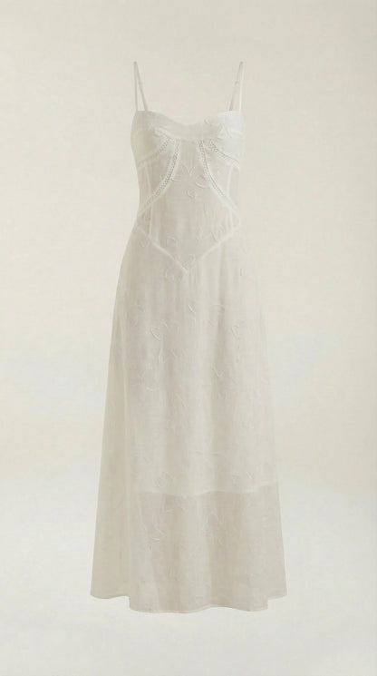 Elegant sweetheart lace maxi dress for women | Arabelle -3