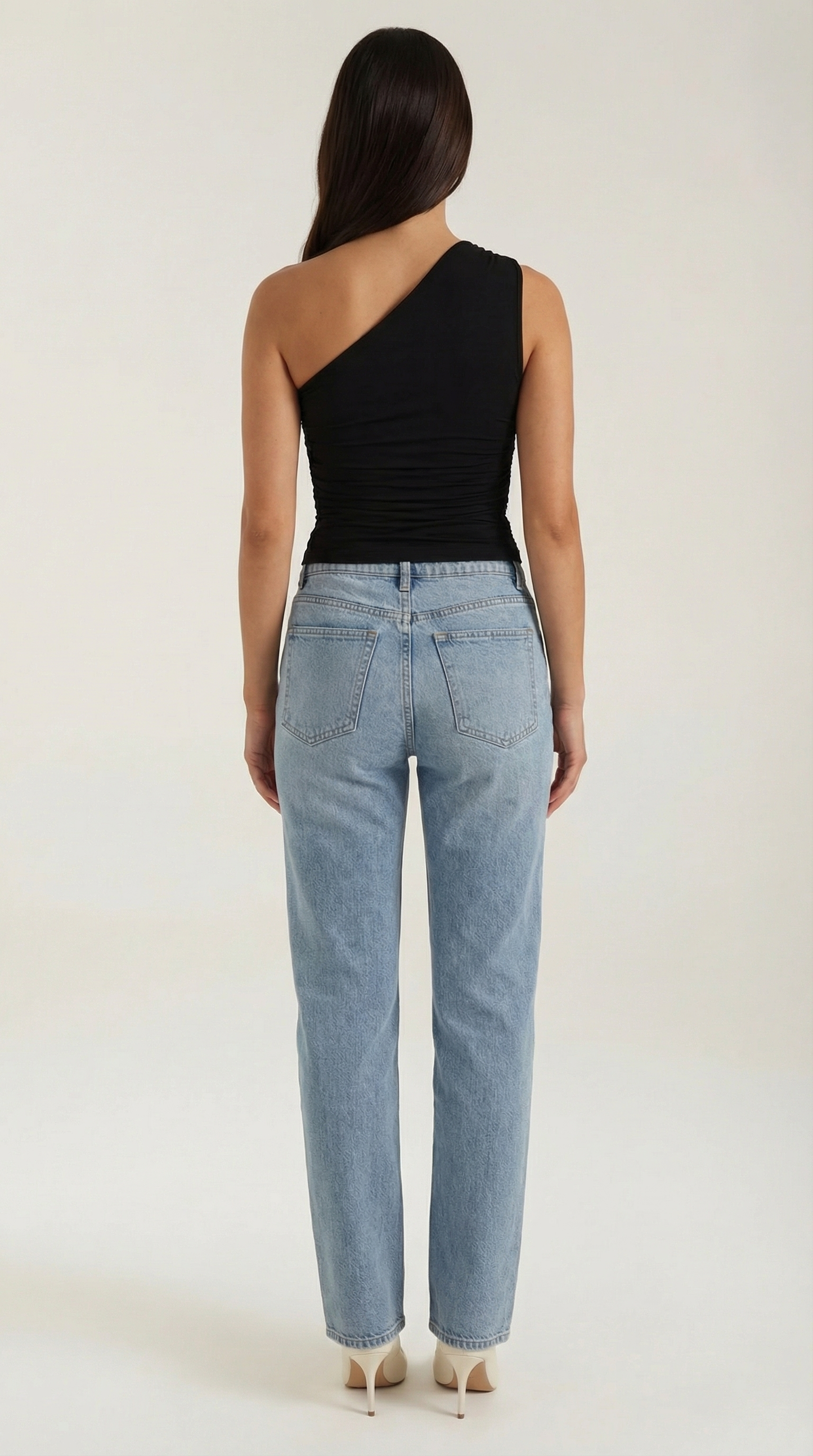 Sleeveless one-shoulder knit top for women | Briony -13