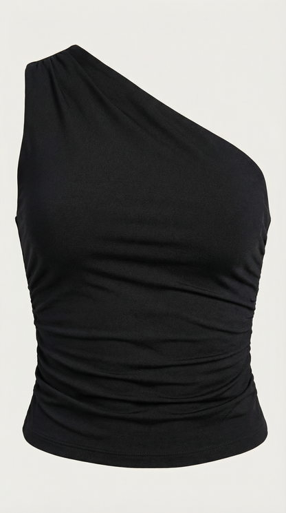 Sleeveless one-shoulder knit top for women | Briony -14