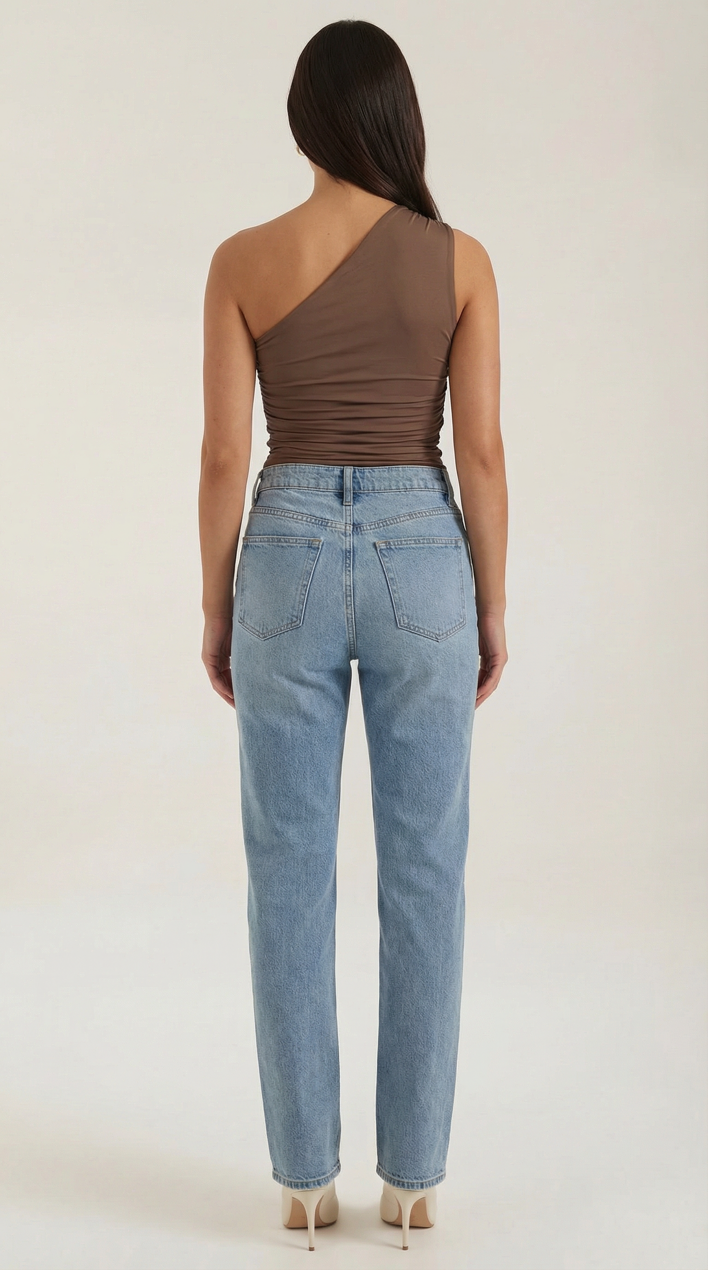 Sleeveless one-shoulder knit top for women | Briony -19