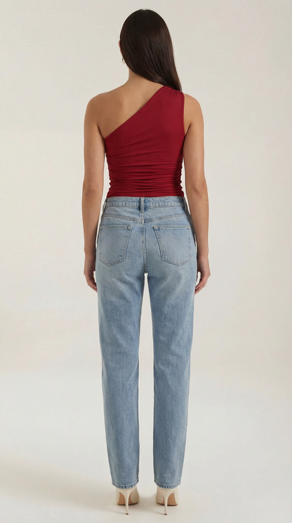 Sleeveless one-shoulder knit top for women | Briony -18
