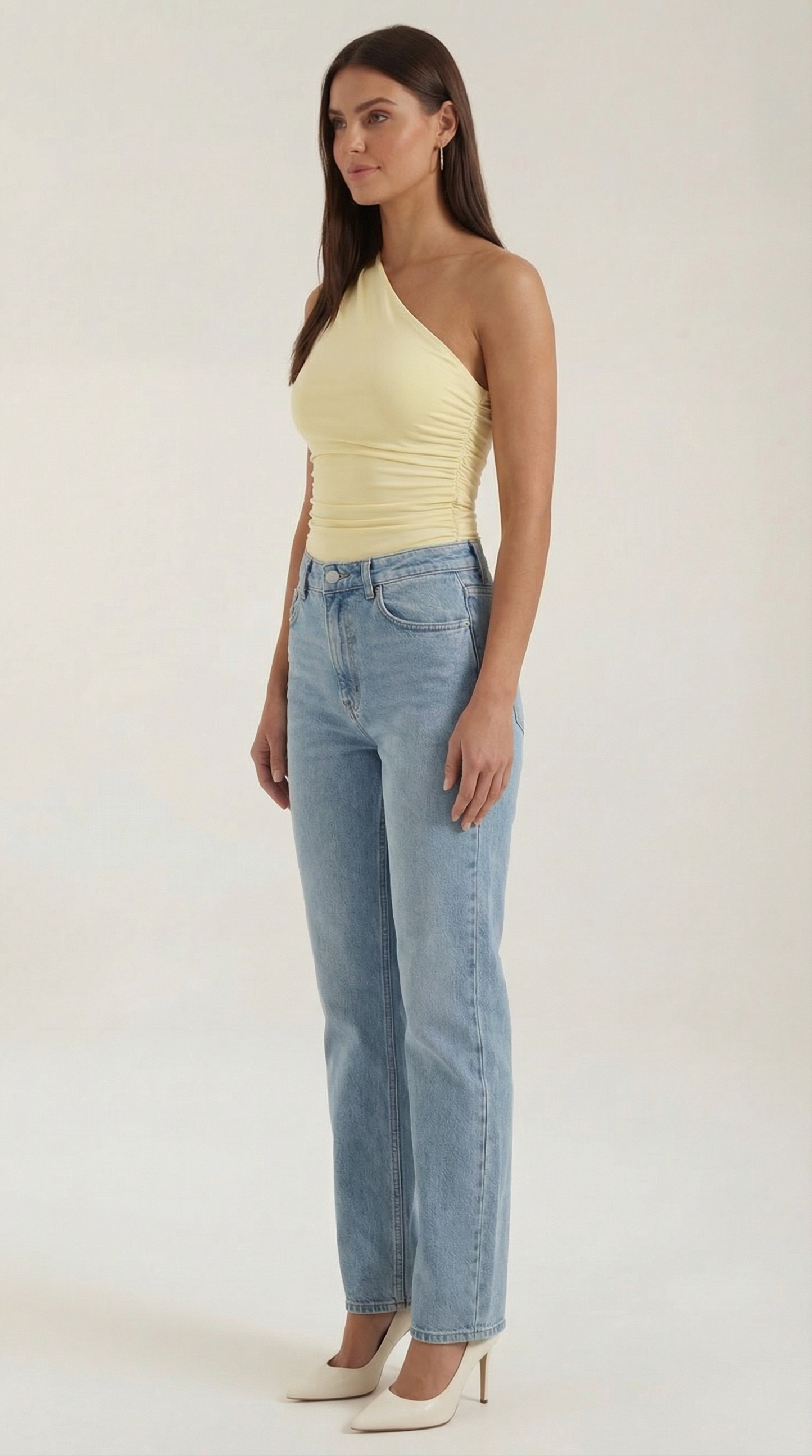 Sleeveless one-shoulder knit top for women | Briony -2