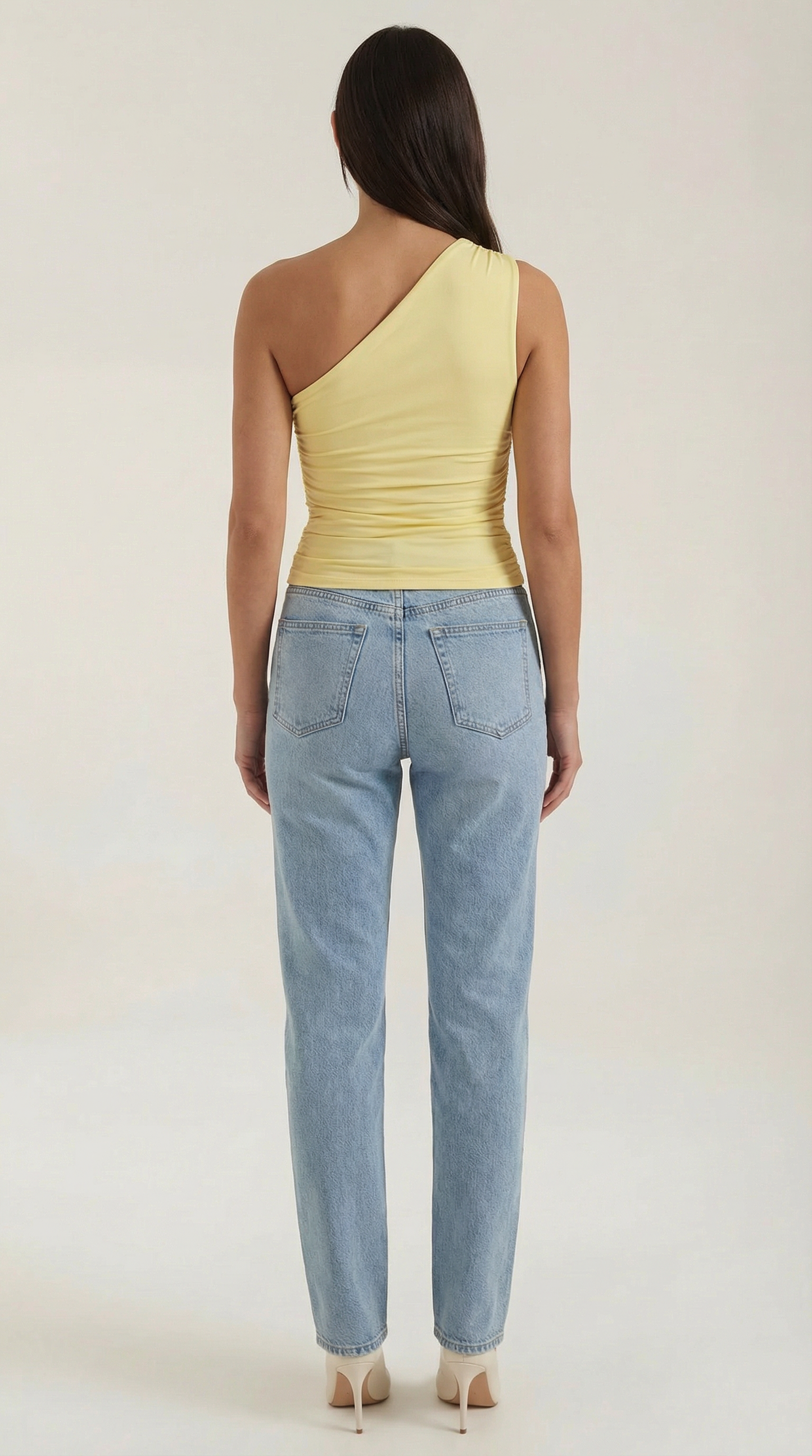 Sleeveless one-shoulder knit top for women | Briony -4