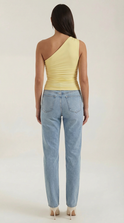 Sleeveless one-shoulder knit top for women | Briony -4