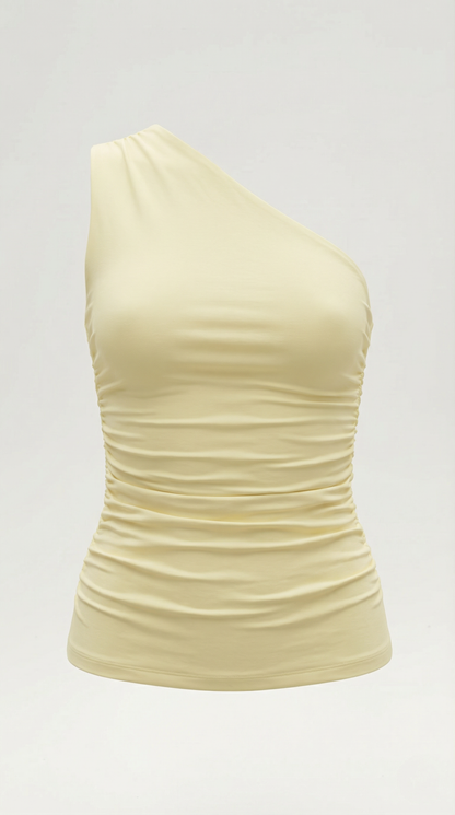 Sleeveless one-shoulder knit top for women | Briony -5