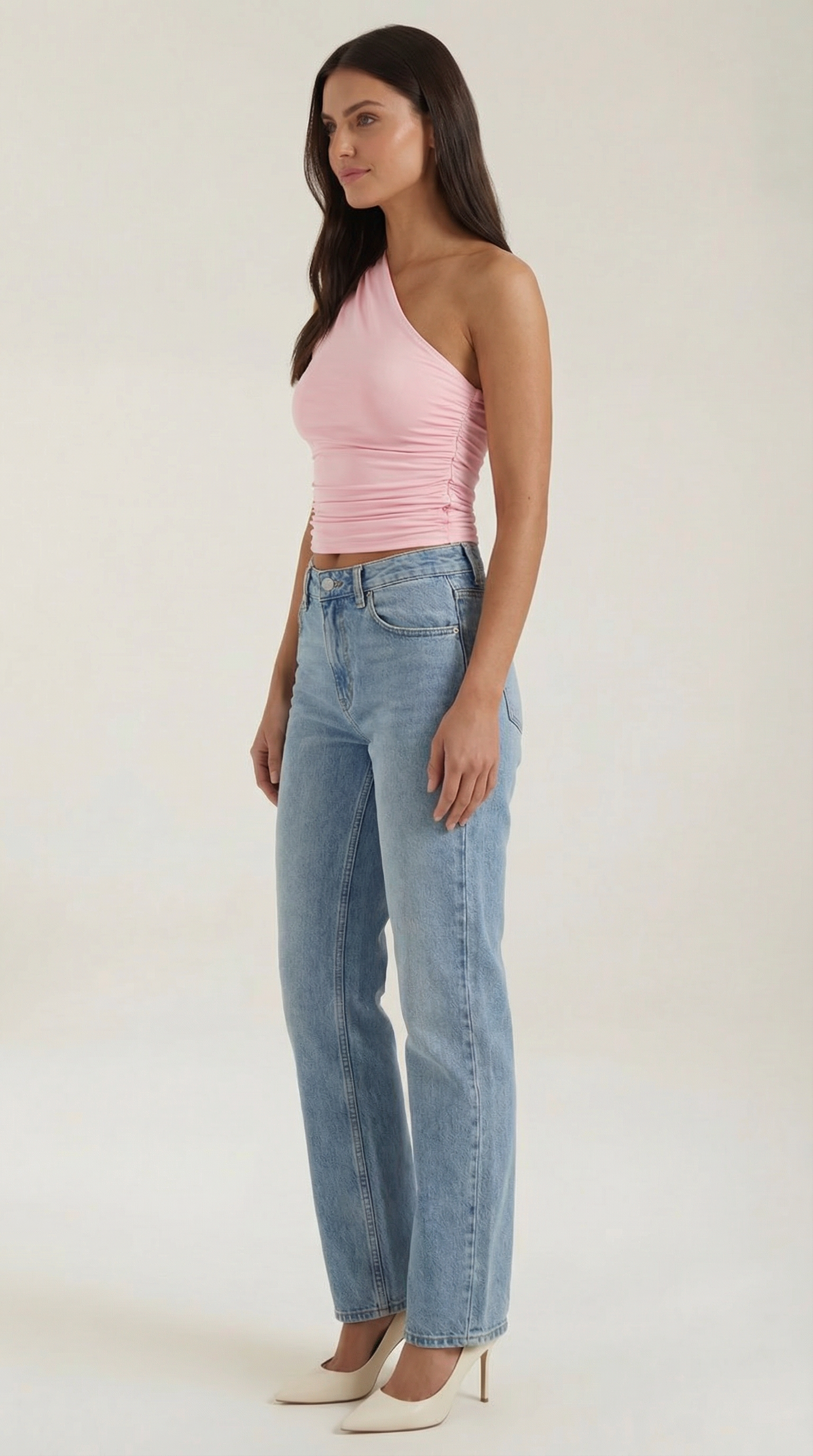 Sleeveless one-shoulder knit top for women | Briony -21