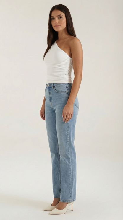 Sleeveless one-shoulder knit top for women | Briony -27