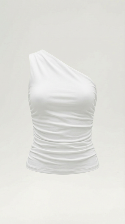 Sleeveless one-shoulder knit top for women | Briony -30