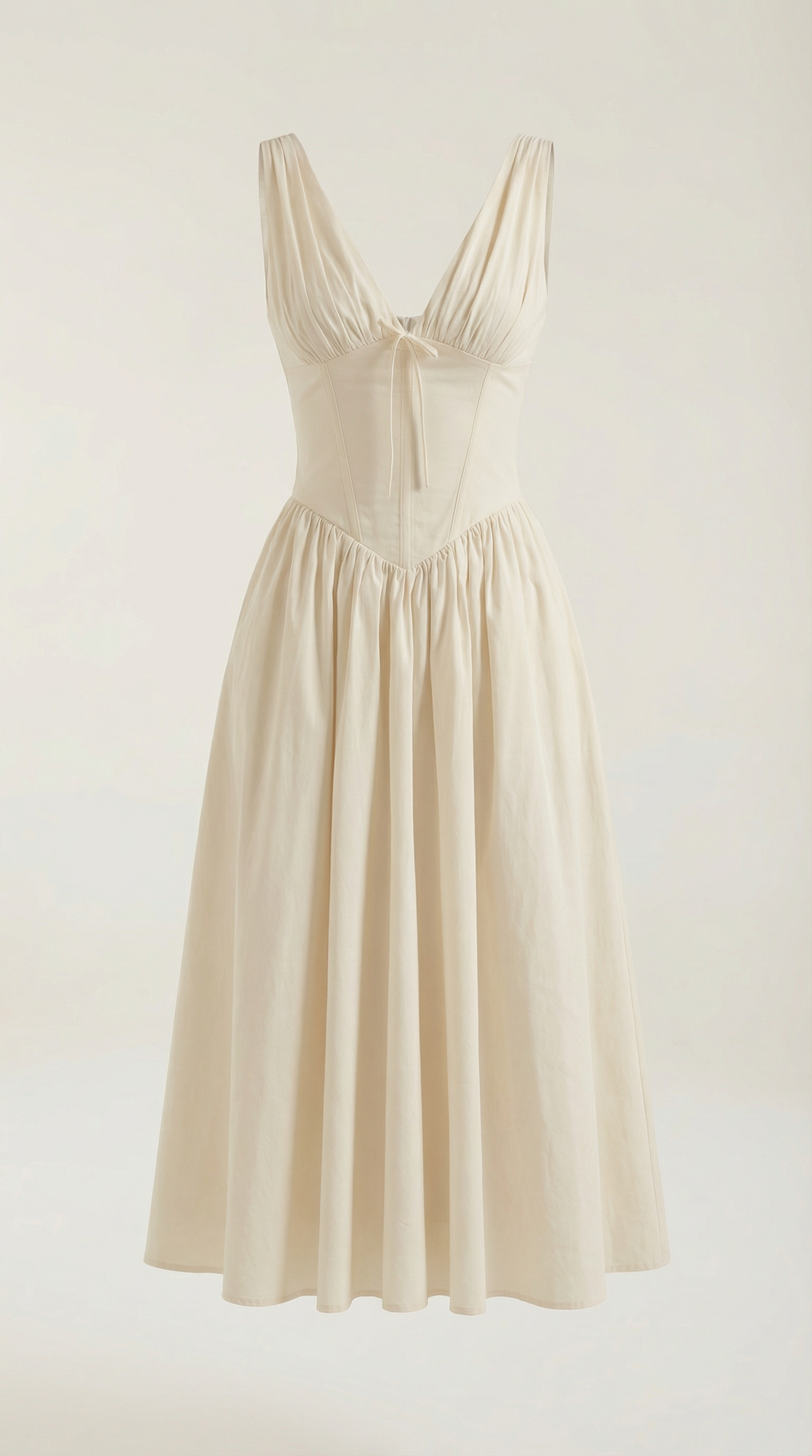 Elegant midi plunge-neck dress for women | Cassiopeia -15