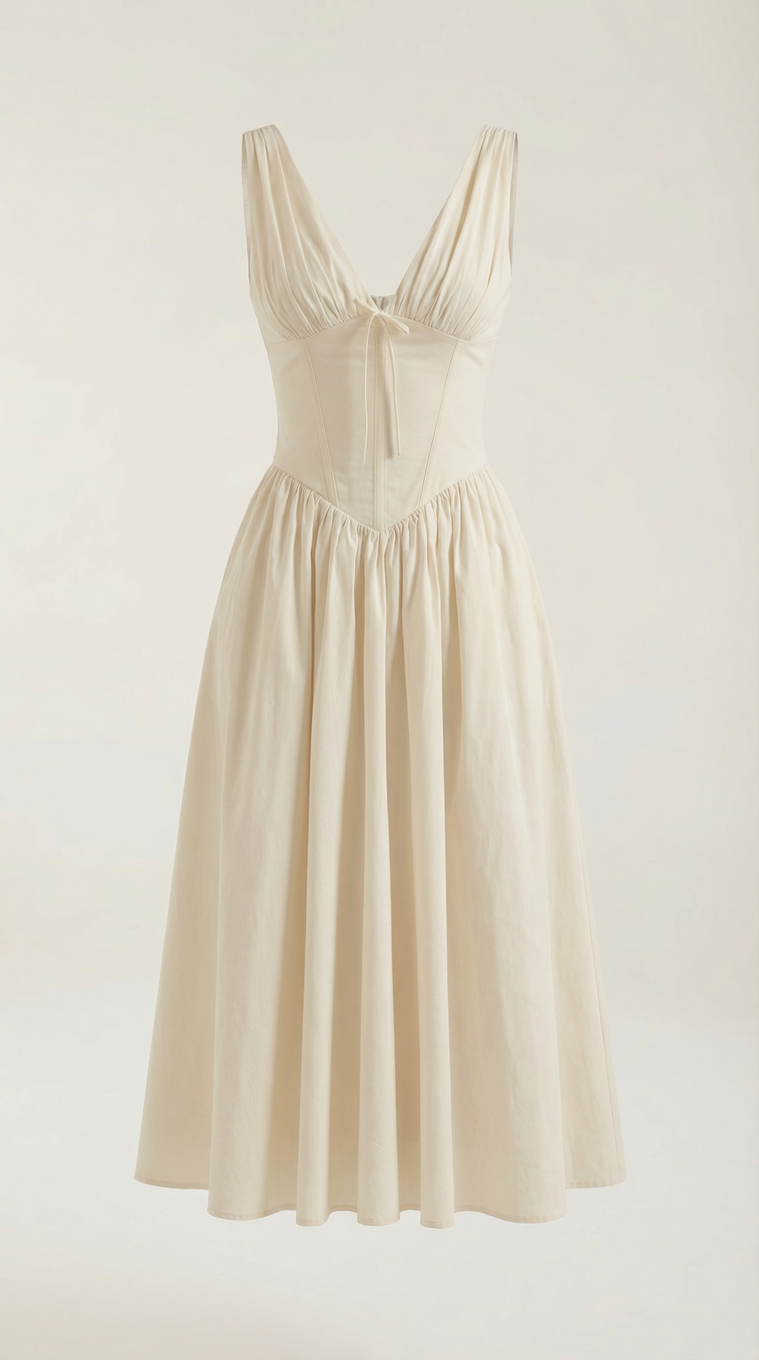 Elegant midi plunge-neck dress for women | Cassiopeia -15