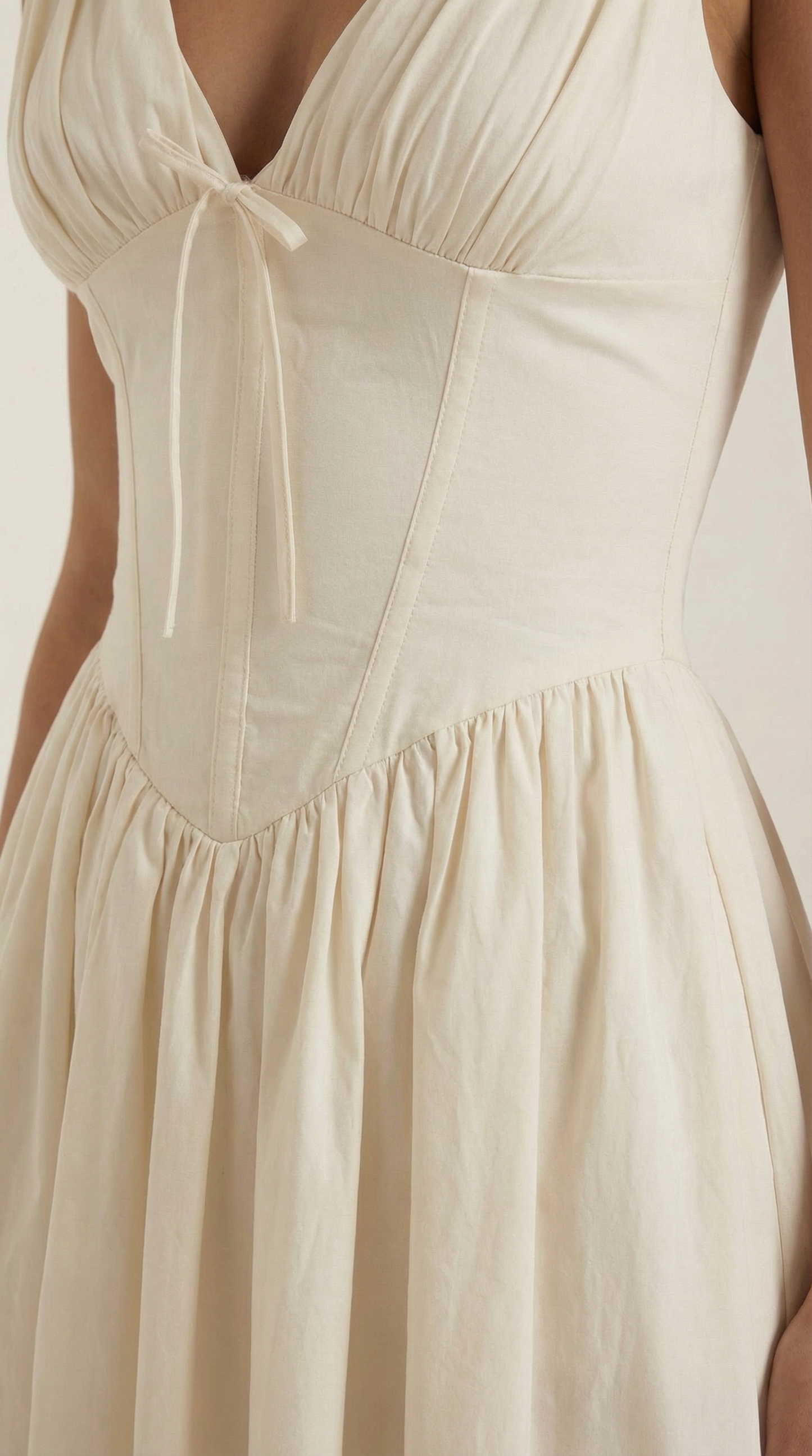 Elegant midi plunge-neck dress for women | Cassiopeia -13