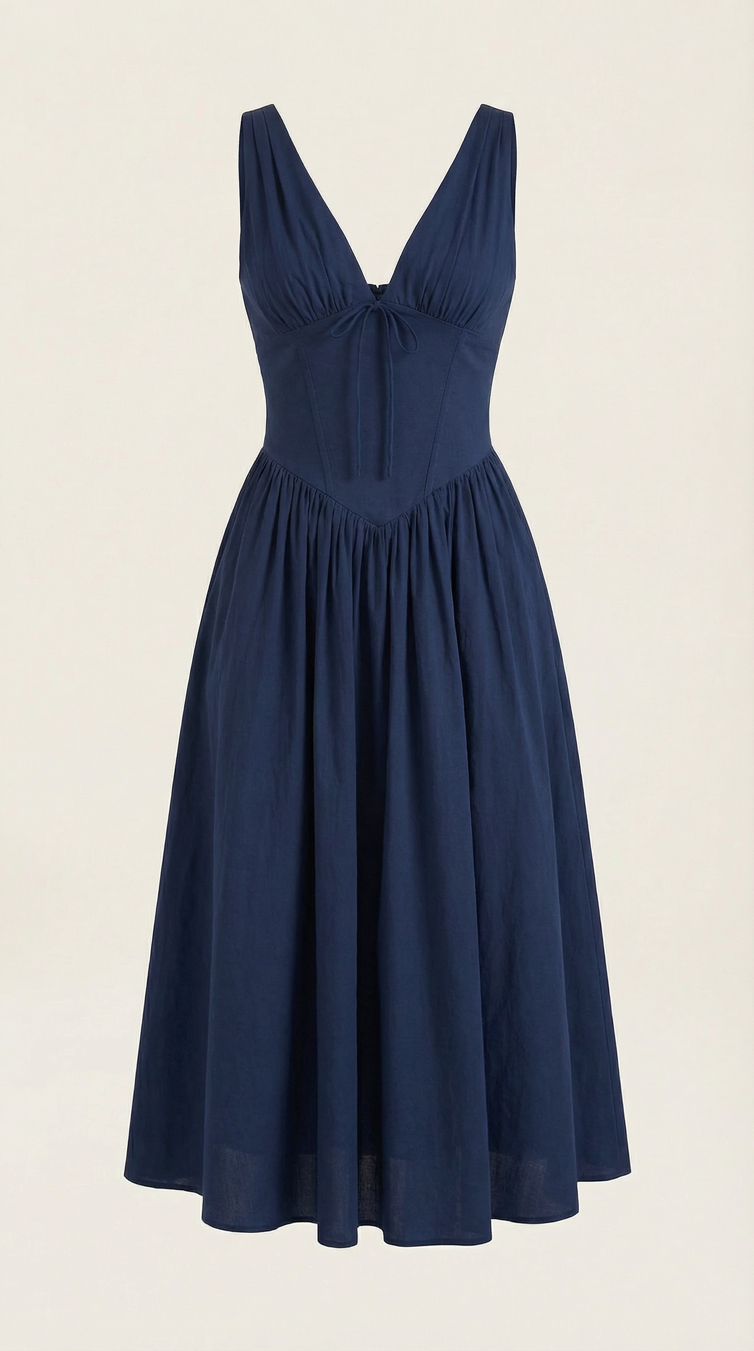 Elegant midi plunge-neck dress for women | Cassiopeia -5
