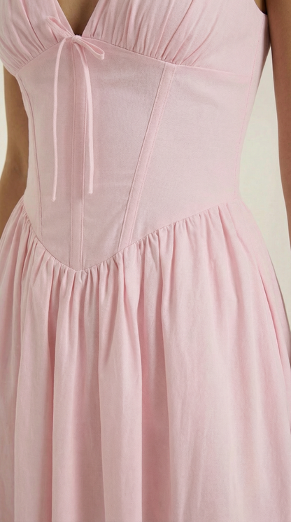 Elegant midi plunge-neck dress for women | Cassiopeia -18