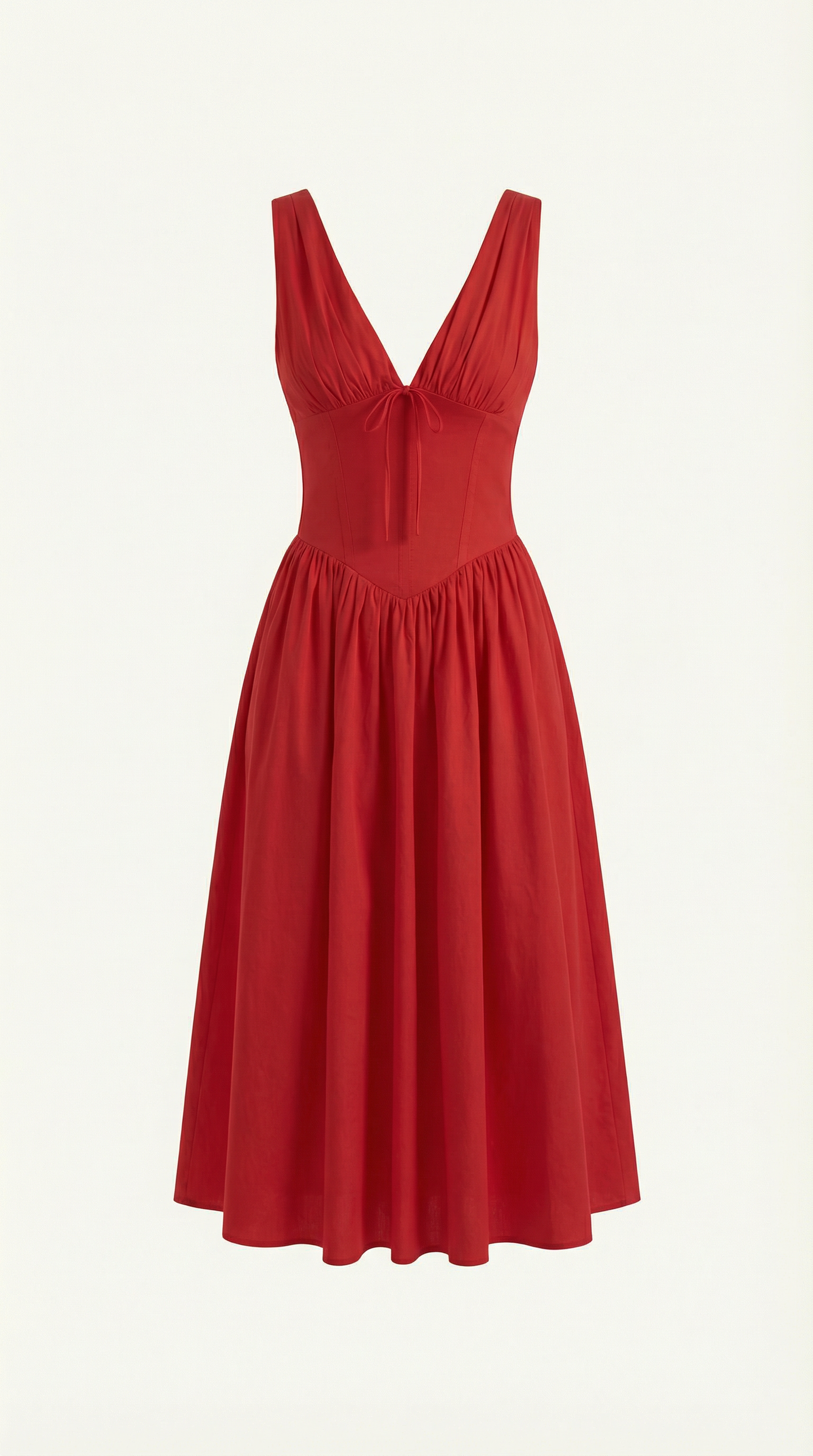 Elegant midi plunge-neck dress for women | Cassiopeia -30