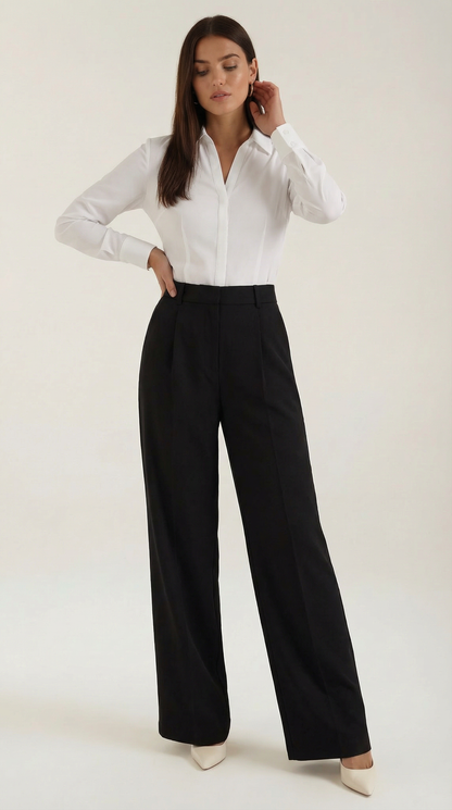 Wide-leg relaxed everyday trousers for women | Hazel -1