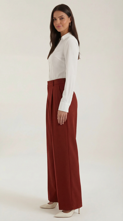 Wide-leg relaxed everyday trousers for women | Hazel -12
