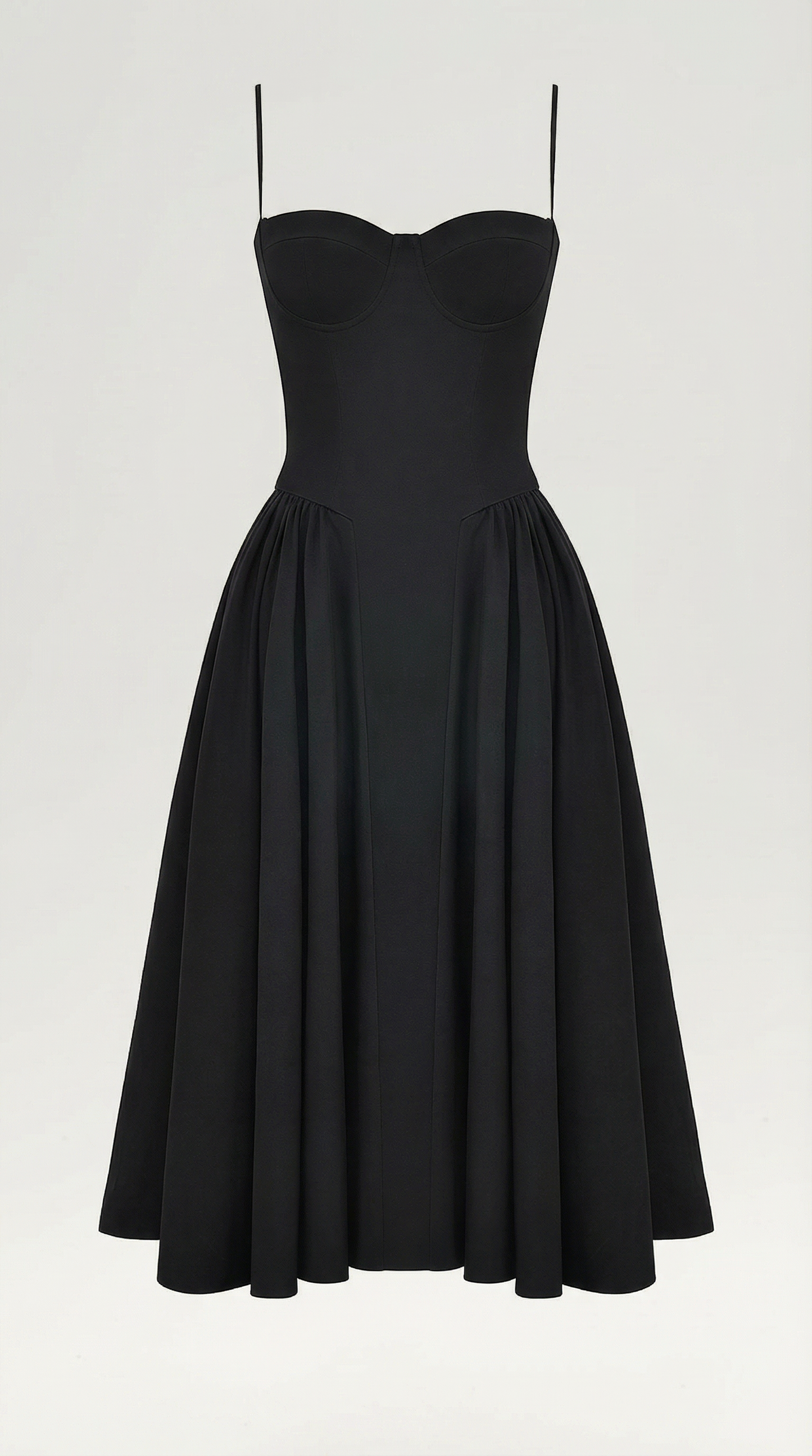 Elegant corset-detail midi dress for women | Odette -10