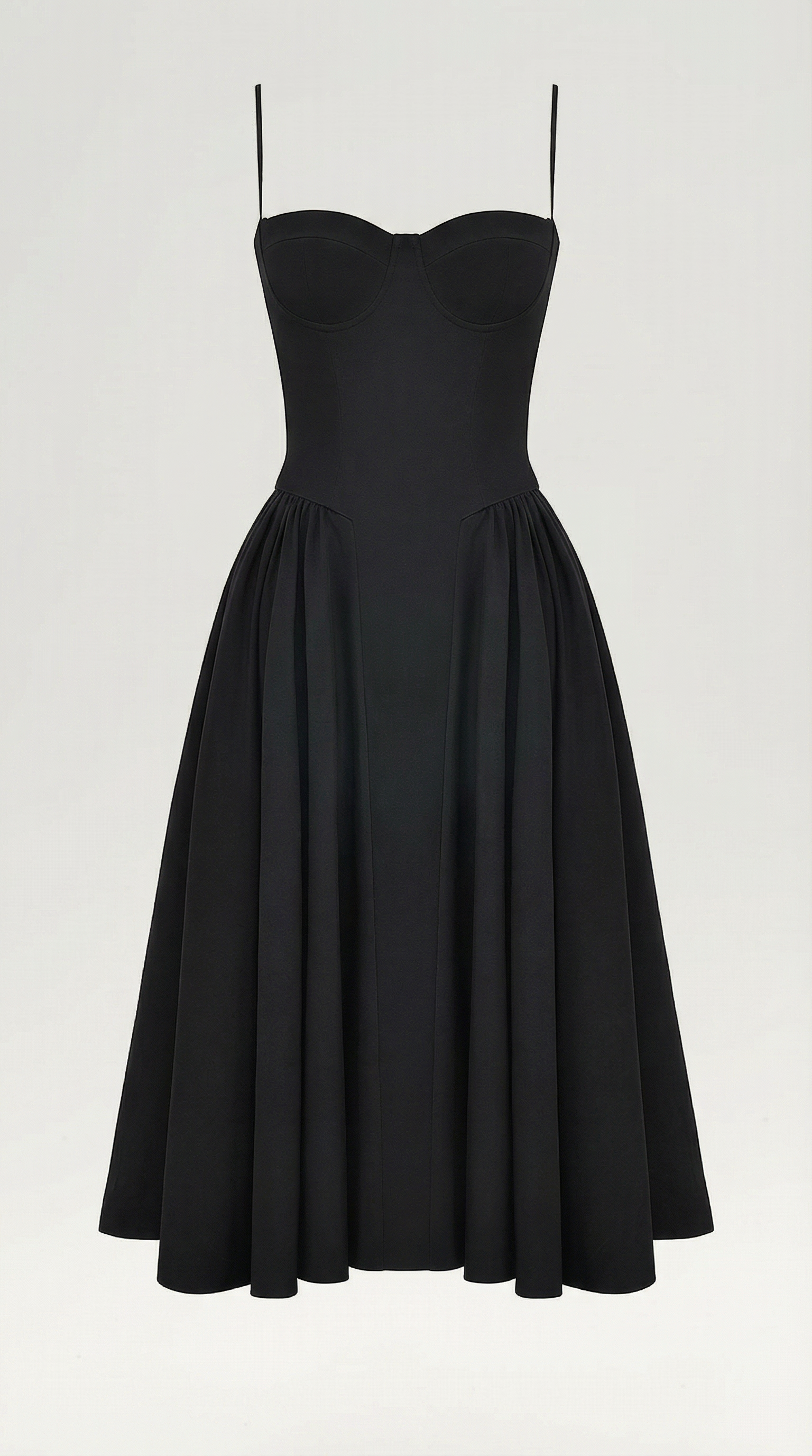 Elegant corset-detail midi dress for women | Odette -10