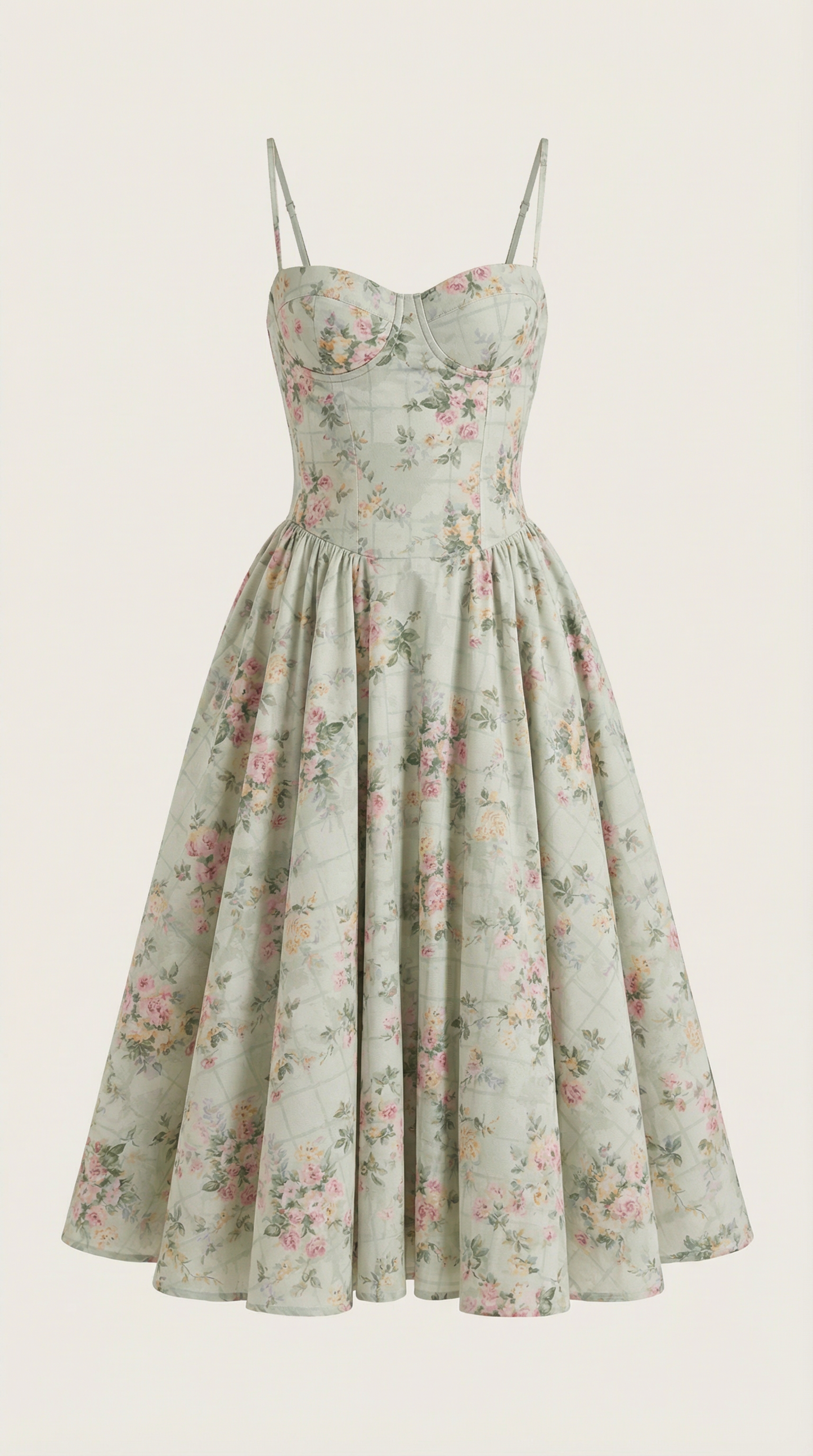Elegant corset-detail midi dress for women | Odette -5