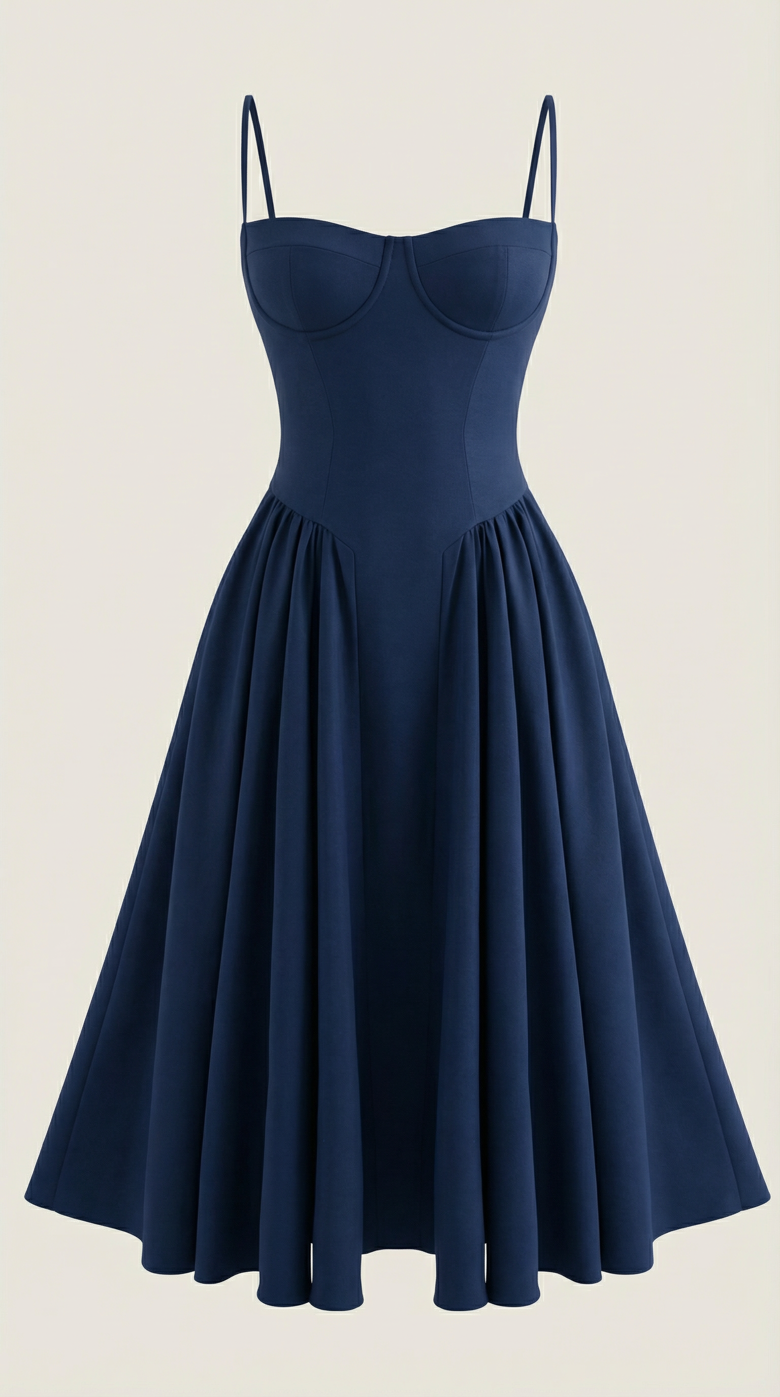 Elegant corset-detail midi dress for women | Odette -20