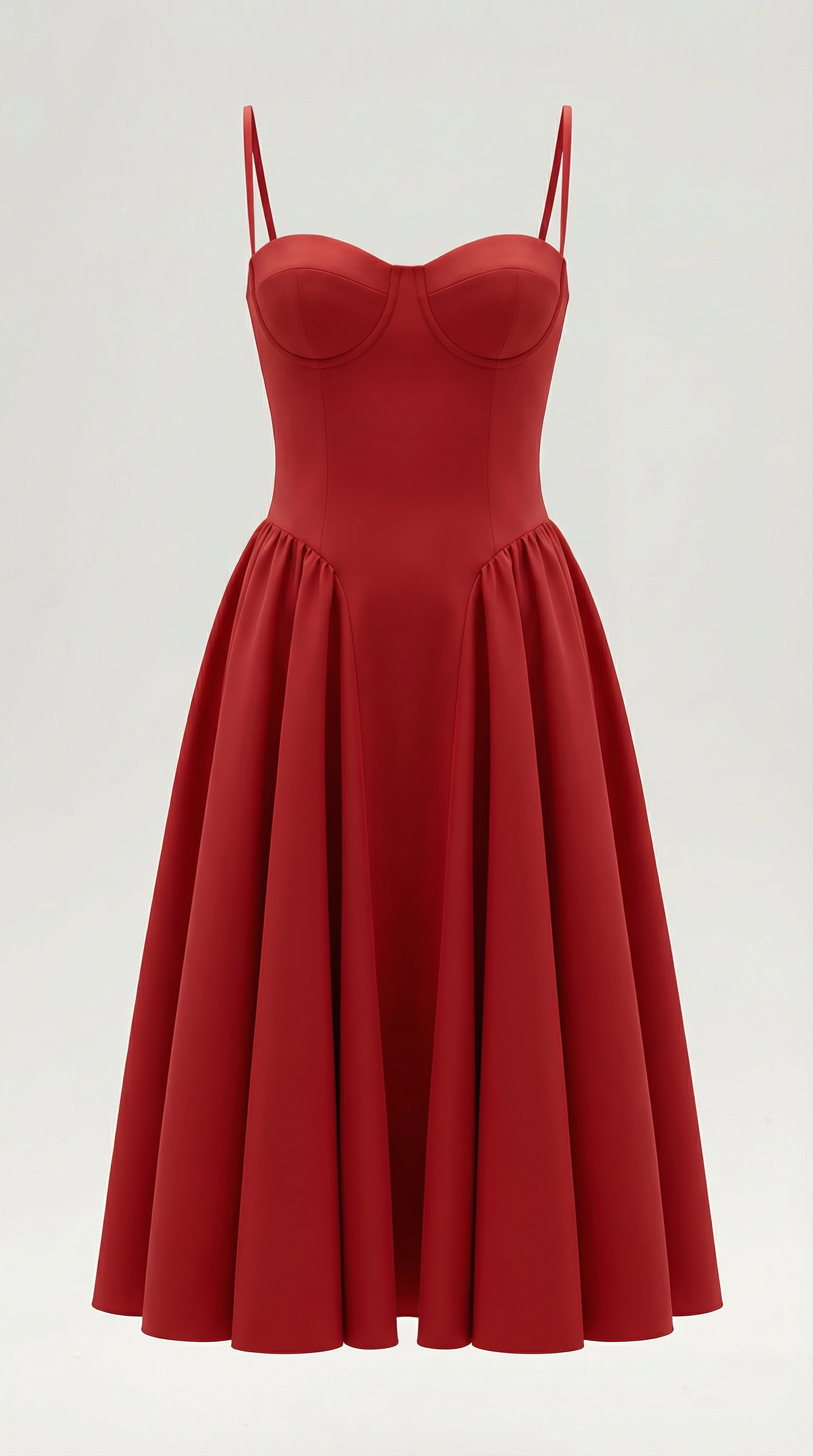 Elegant corset-detail midi dress for women | Odette -25