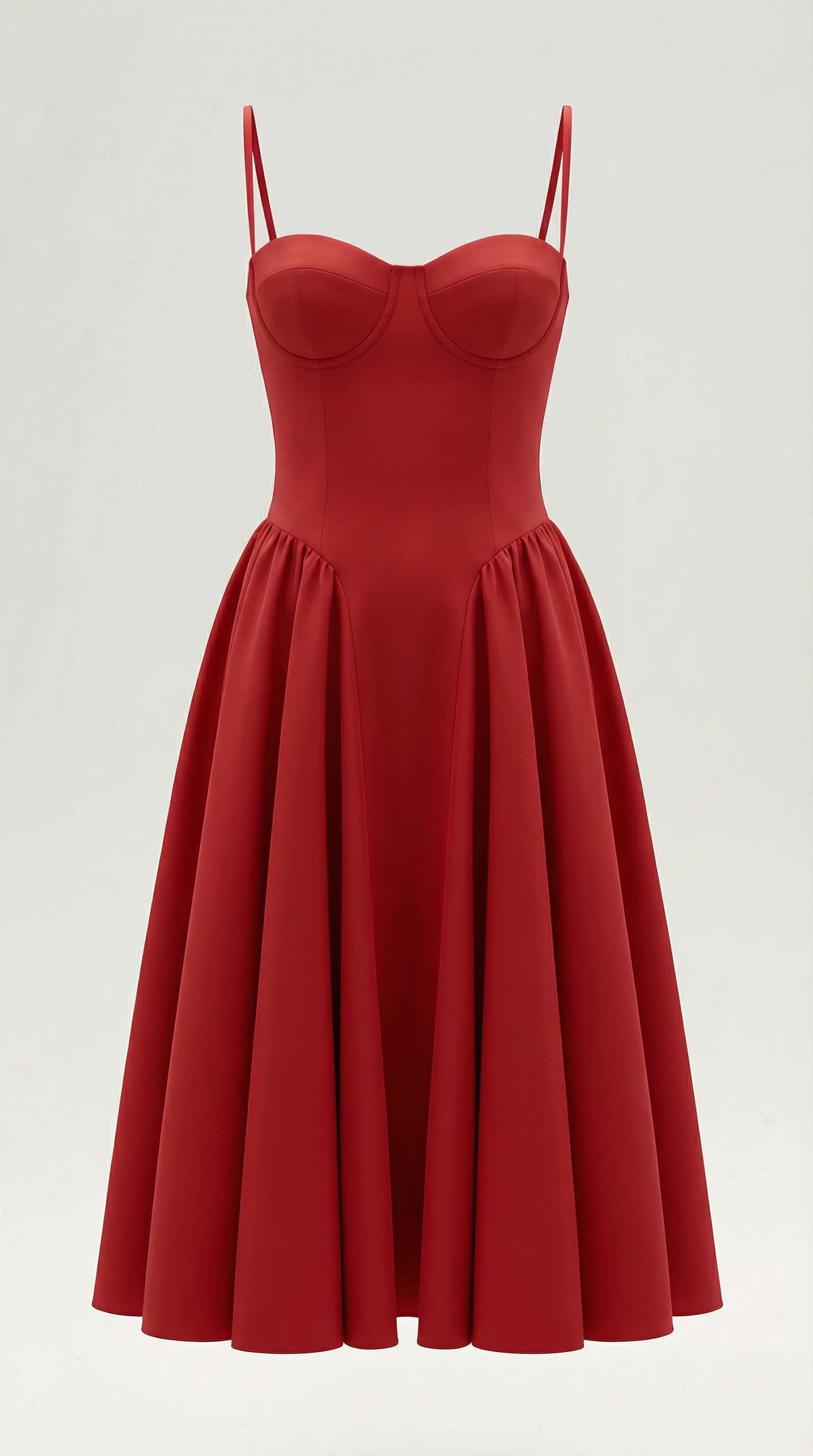 Elegant corset-detail midi dress for women | Odette -25