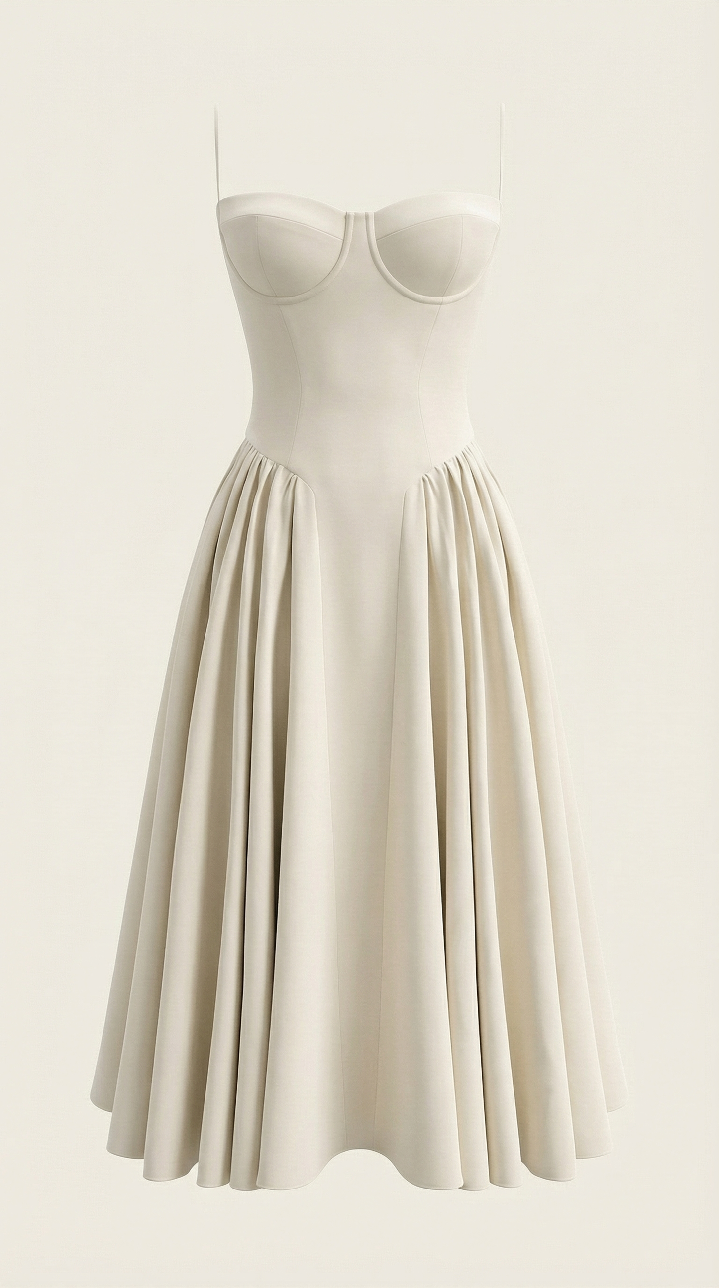 Elegant corset-detail midi dress for women | Odette -15
