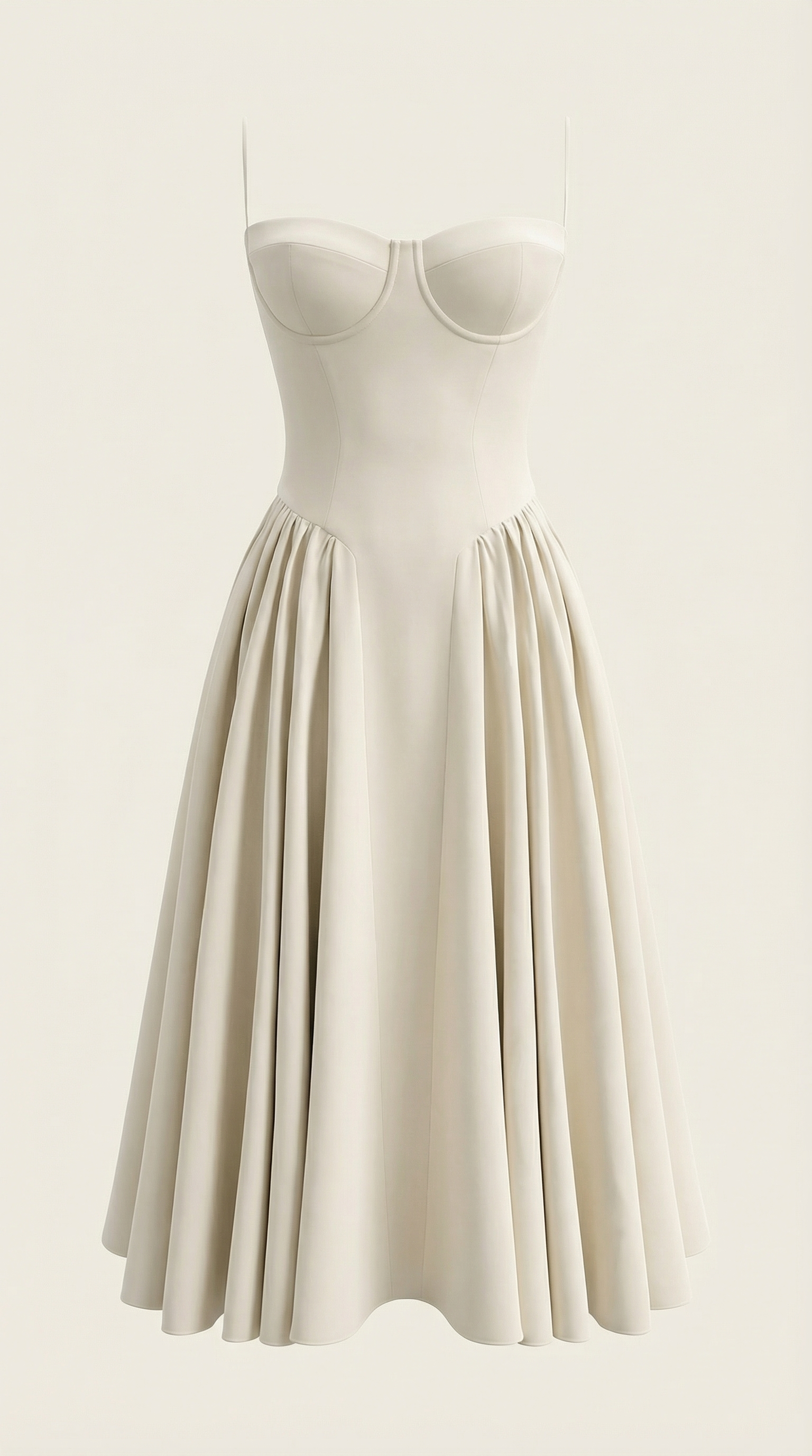 Elegant corset-detail midi dress for women | Odette -15