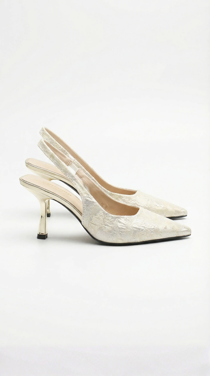 Elegant lace heeled sandals for women | Rachel -7