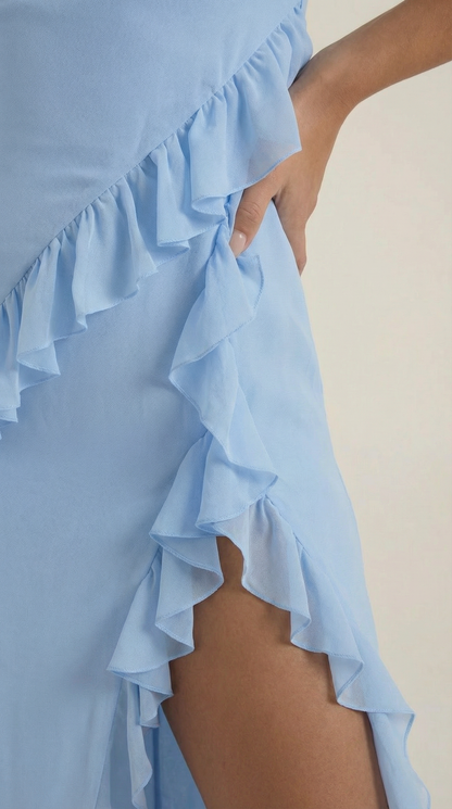 Elegant ruffled maxi dress for women | Susan -8