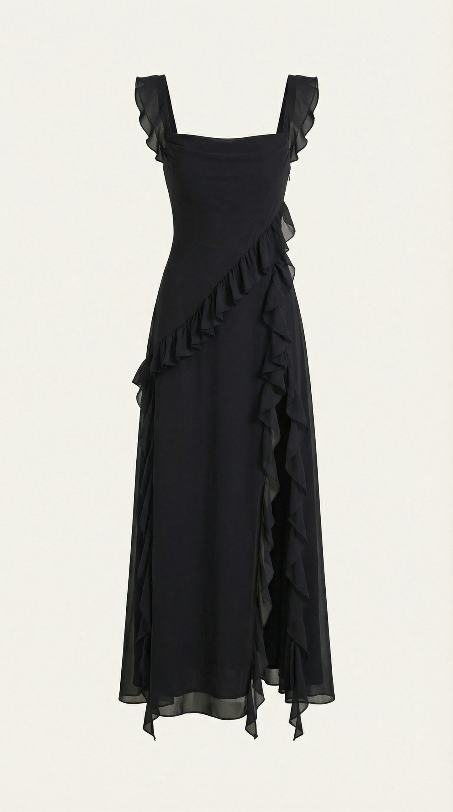 Elegant ruffled maxi dress for women | Susan -30