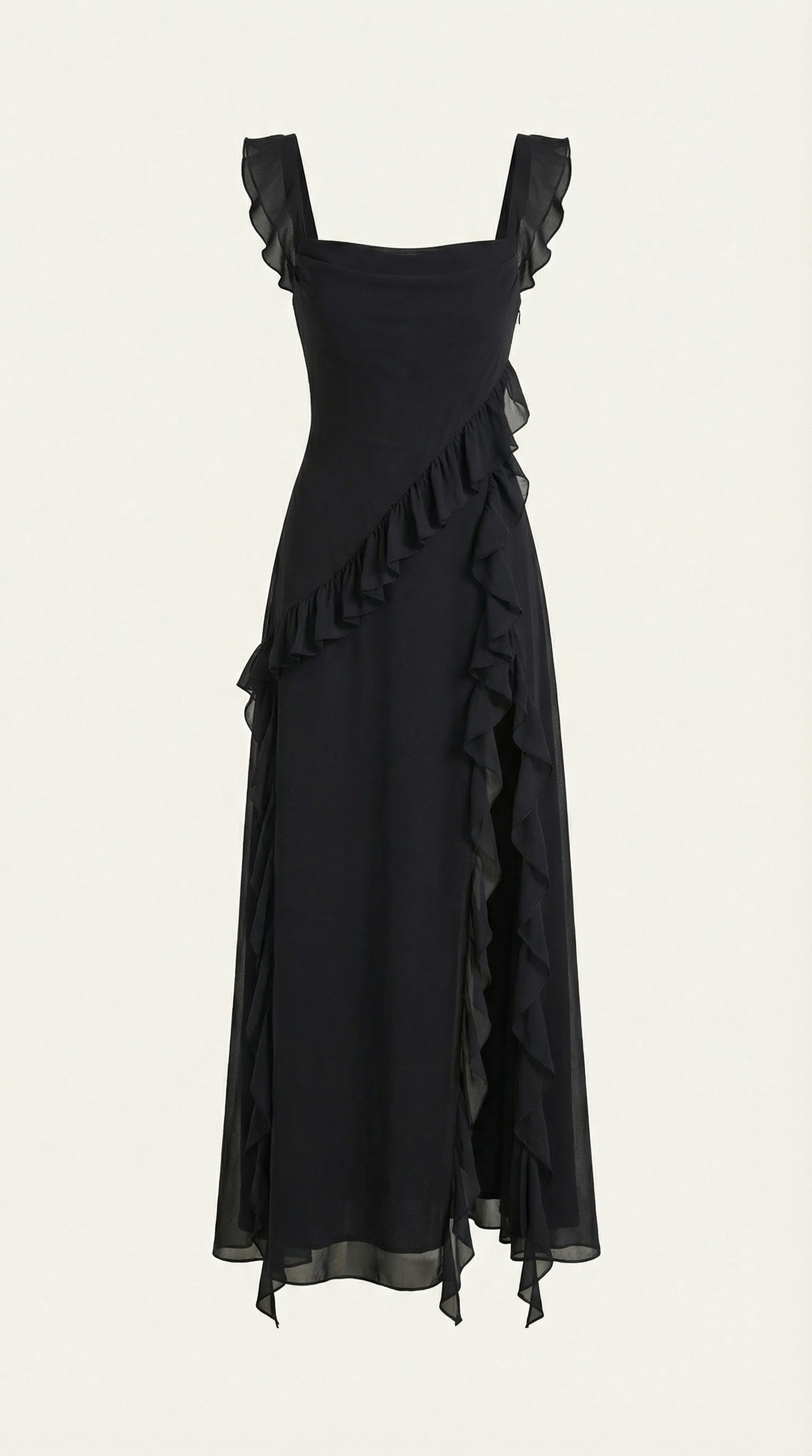 Elegant ruffled maxi dress for women | Susan -30