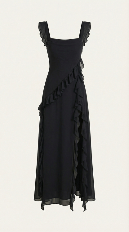 Elegant ruffled maxi dress for women | Susan -30
