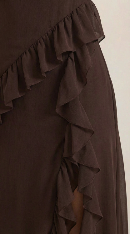 Elegant ruffled maxi dress for women | Susan -3