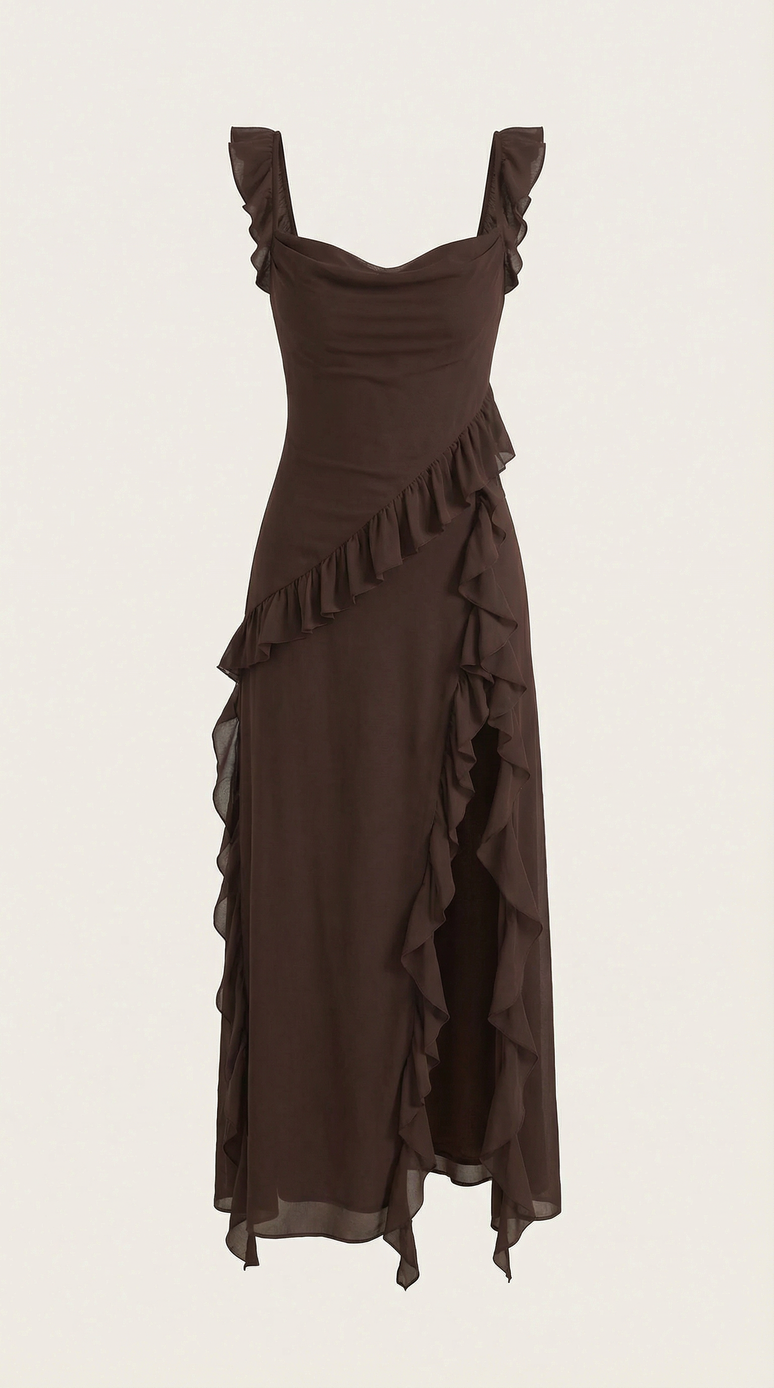 Elegant ruffled maxi dress for women | Susan -5