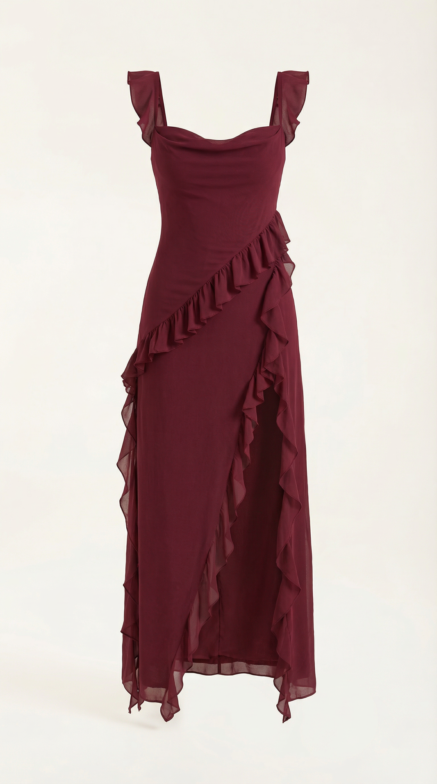 Elegant ruffled maxi dress for women | Susan -20