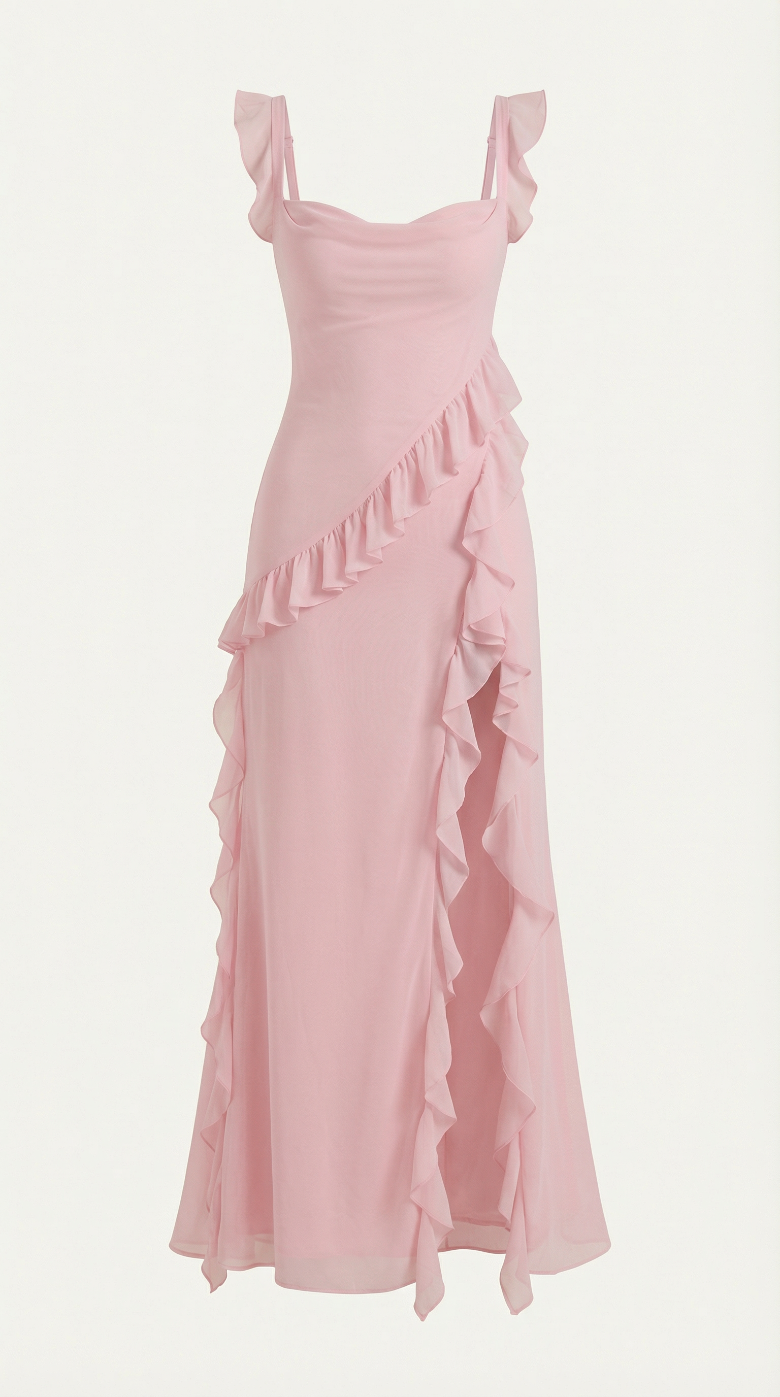 Elegant ruffled maxi dress for women | Susan -25