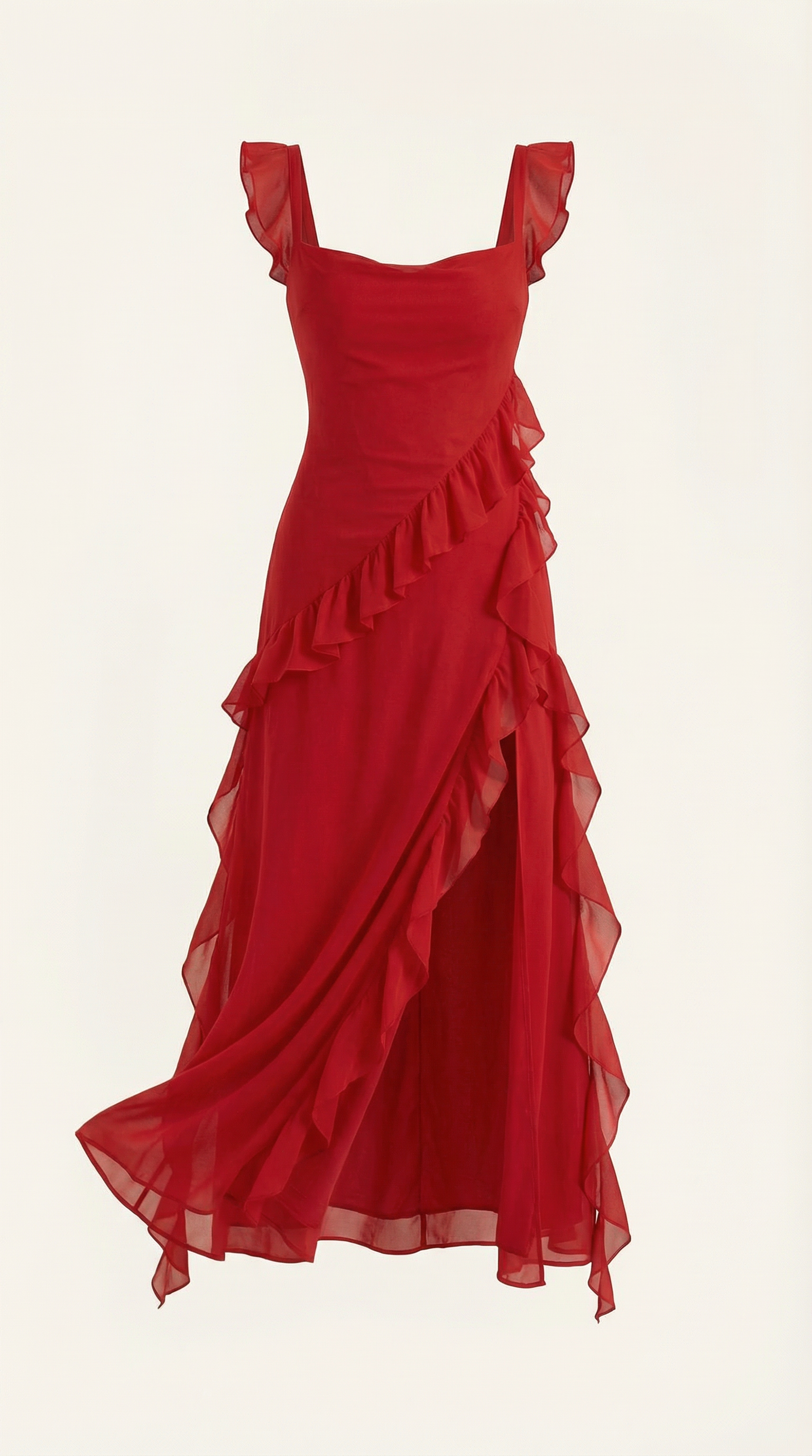 Elegant ruffled maxi dress for women | Susan -15