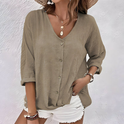 Relaxed button-up everyday blouse for women | Marcia -7