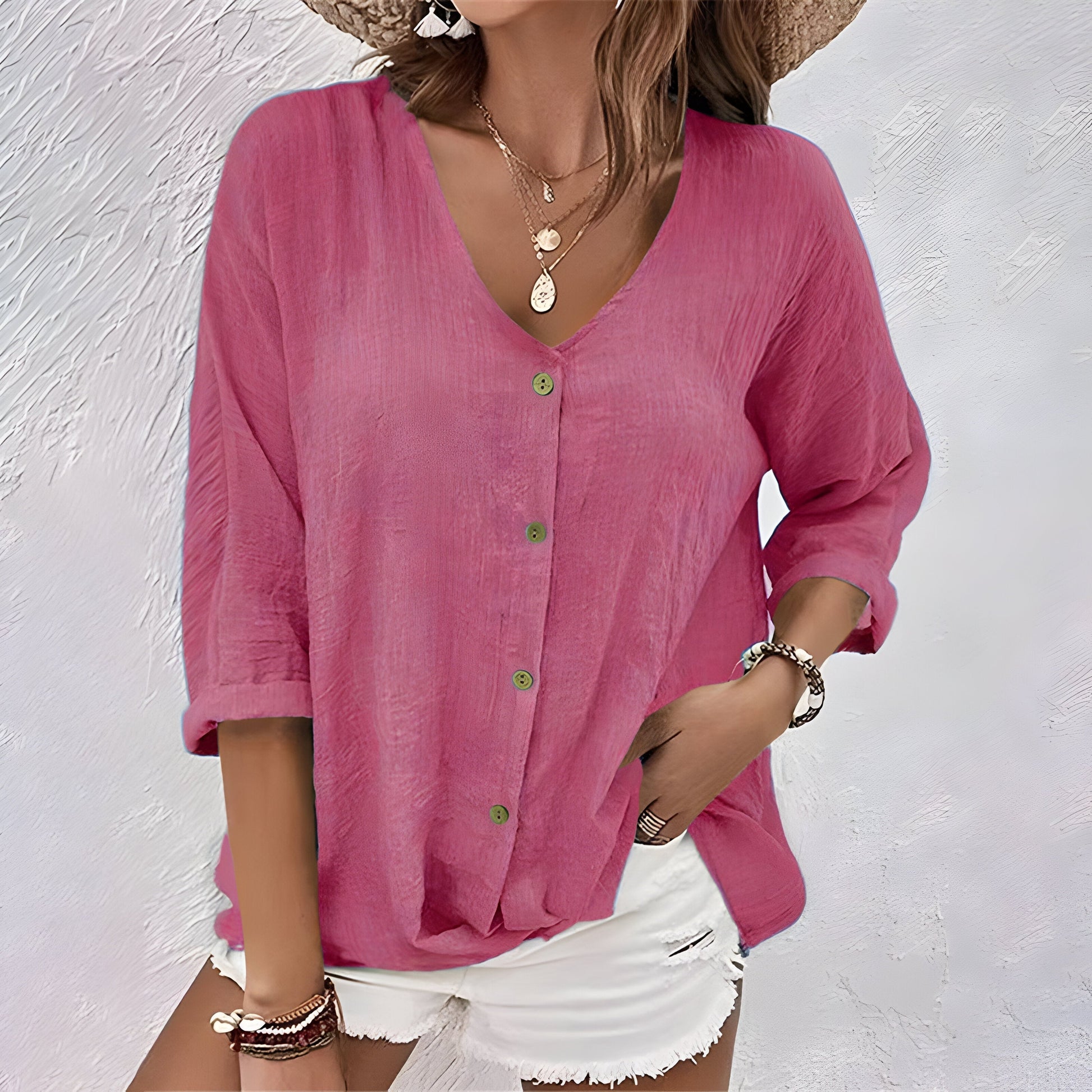 Relaxed button-up everyday blouse for women | Marcia -5