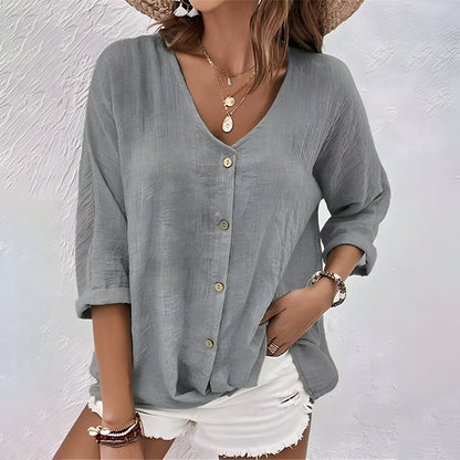 Relaxed button-up everyday blouse for women | Marcia -4