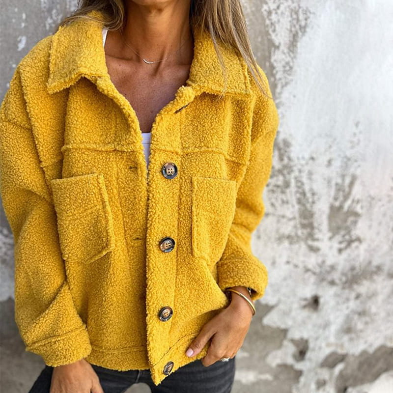 Cosy relaxed button-front casual jacket for women | Lorna -3
