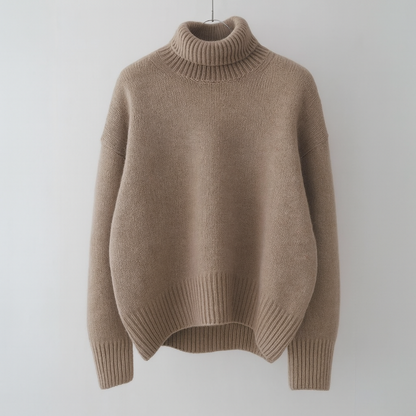 Relaxed cosy turtleneck cashmere sweater for women | Casvian -10