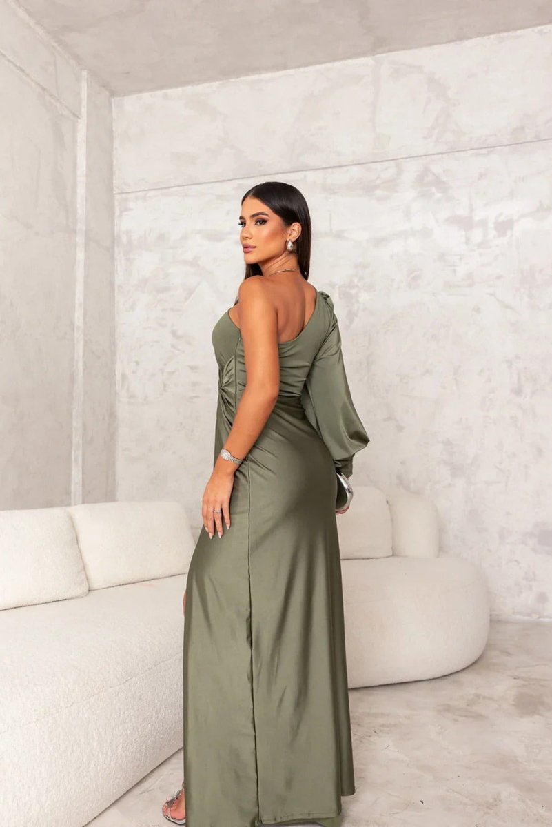 Elegant wrap-style midi dress for women | Kyara -13