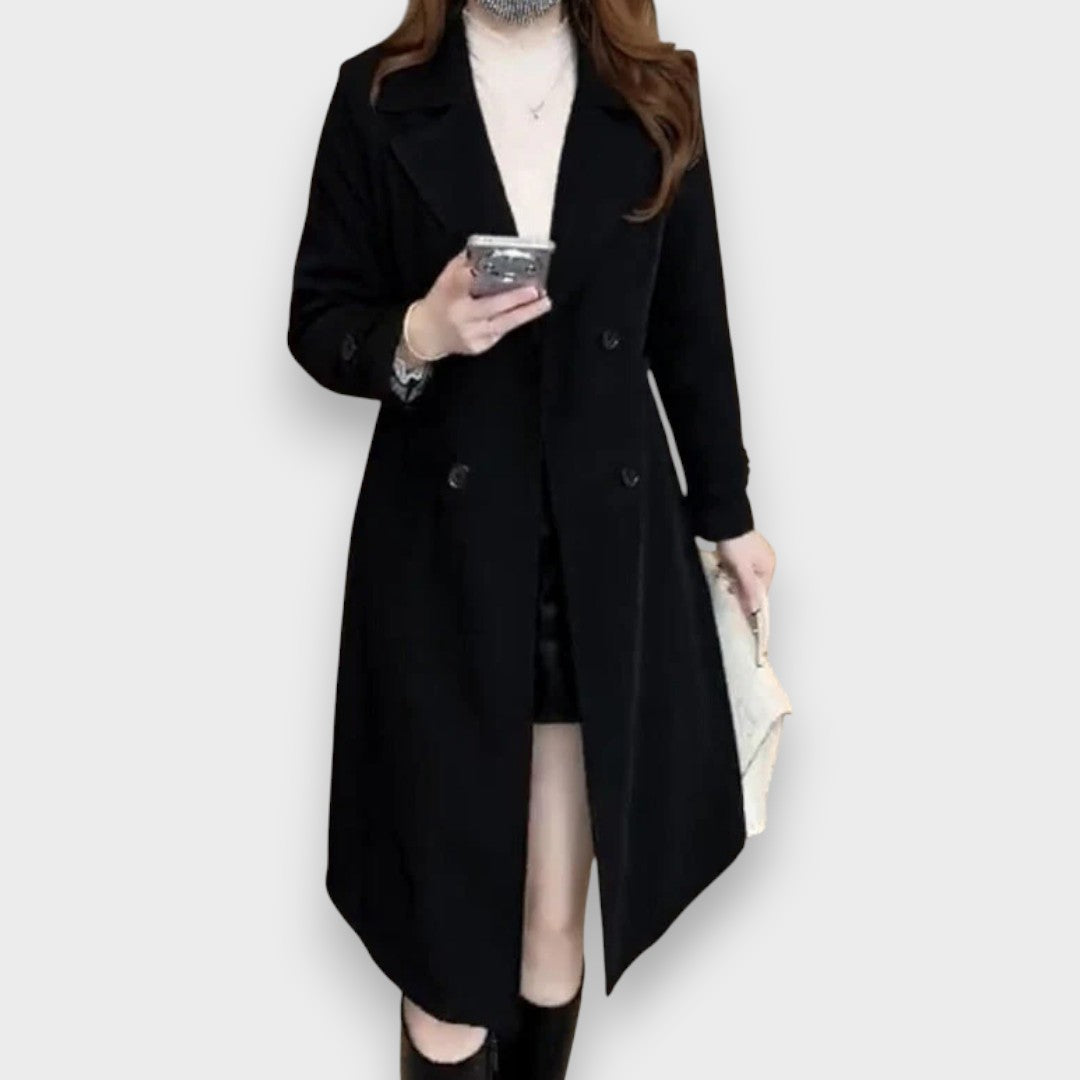 Elegant classic belted trench coat for women | Luisa -1