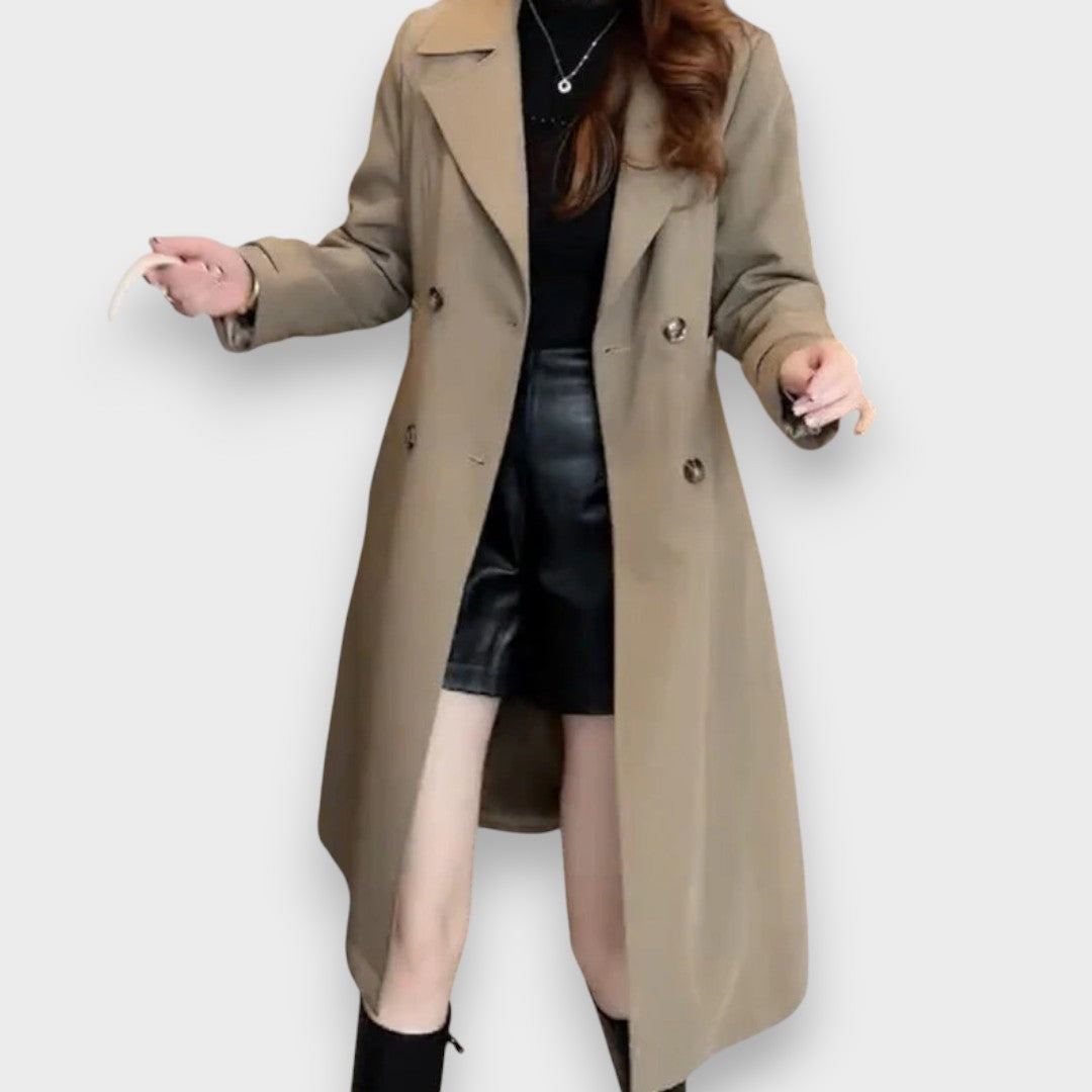 Elegant classic belted trench coat for women | Luisa -2