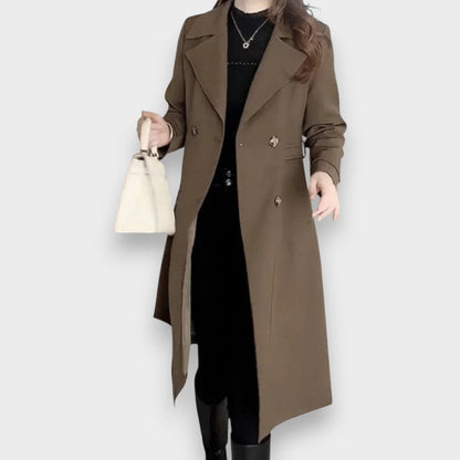 Elegant classic belted trench coat for women | Luisa -5