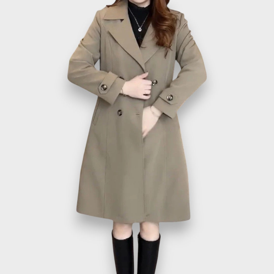 Elegant classic belted trench coat for women | Luisa -3