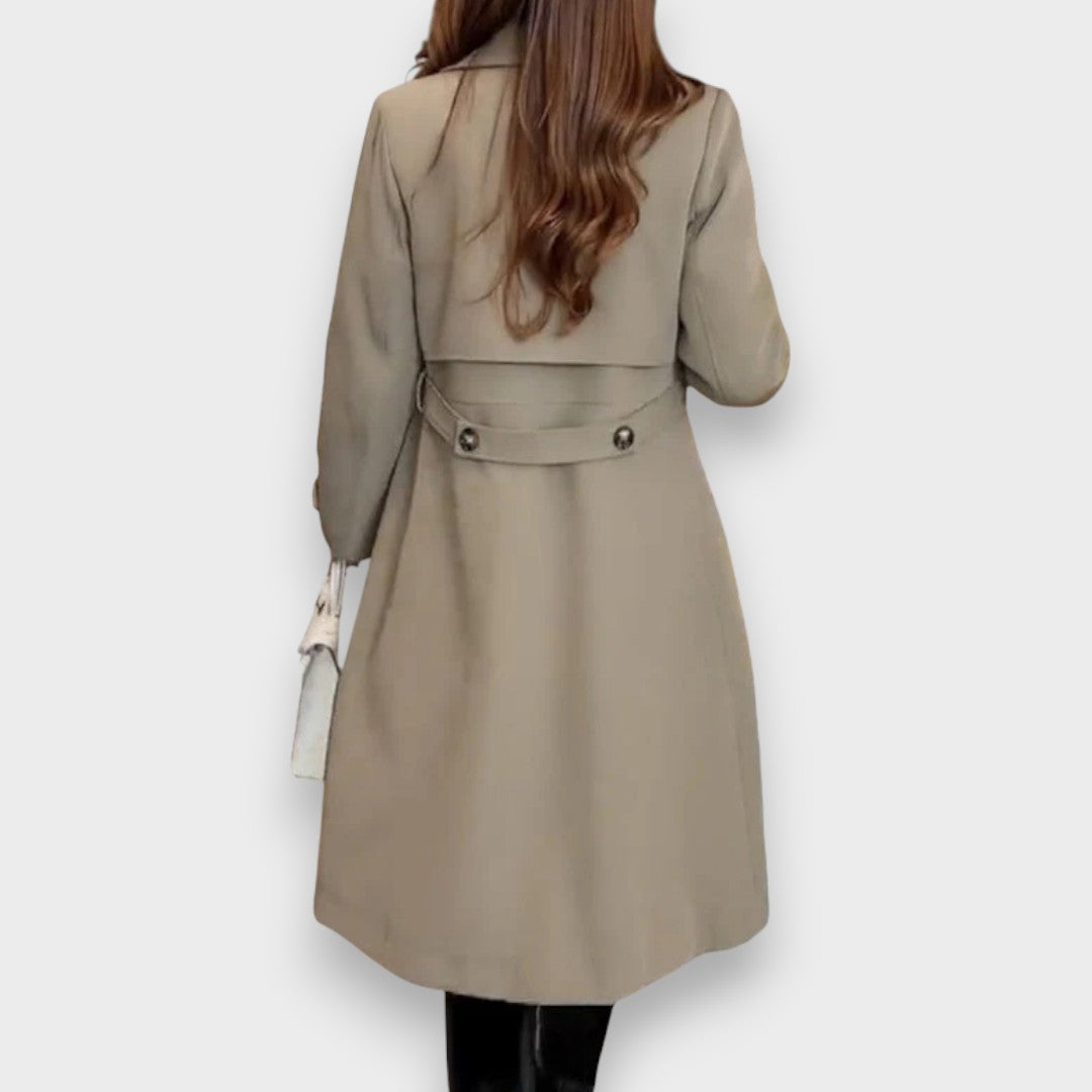 Elegant classic belted trench coat for women | Luisa -4