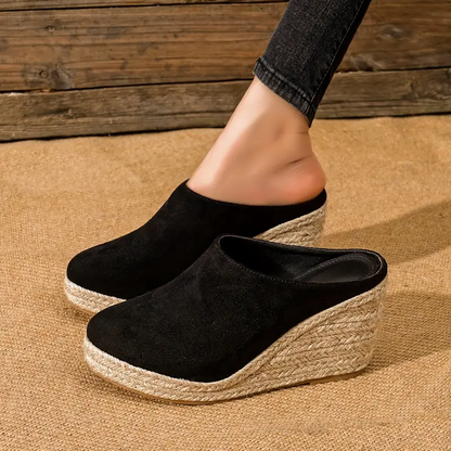 Classic elegant wedge heel mules for women | Ismay -1
